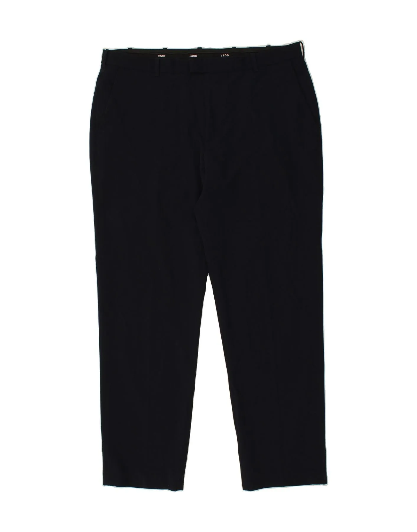 IZOD Mens Straight Chino Trousers W38 L32 Navy Blue Polyester