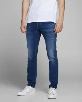 Medium Stone Washed Glenn Slim Fit Jeans in Cotton Stretch