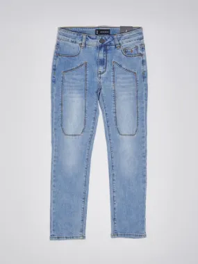 Light Denim Cotton Jeckerson Jeans for Boys