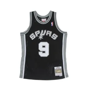 Men's NBA Swingman Jersey Tony Parker Hardwood Classics Road Black