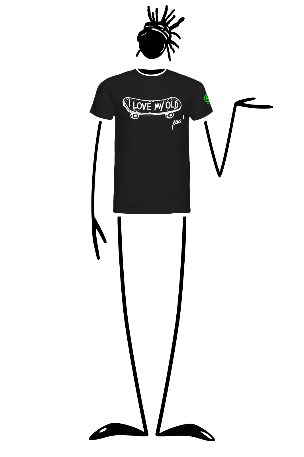 --T-shirt Homme skate “I love my old” HASH-