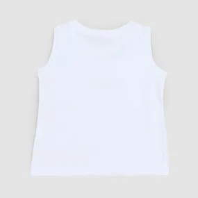 White Fiocco Bambina Sleeveless T-Shirt